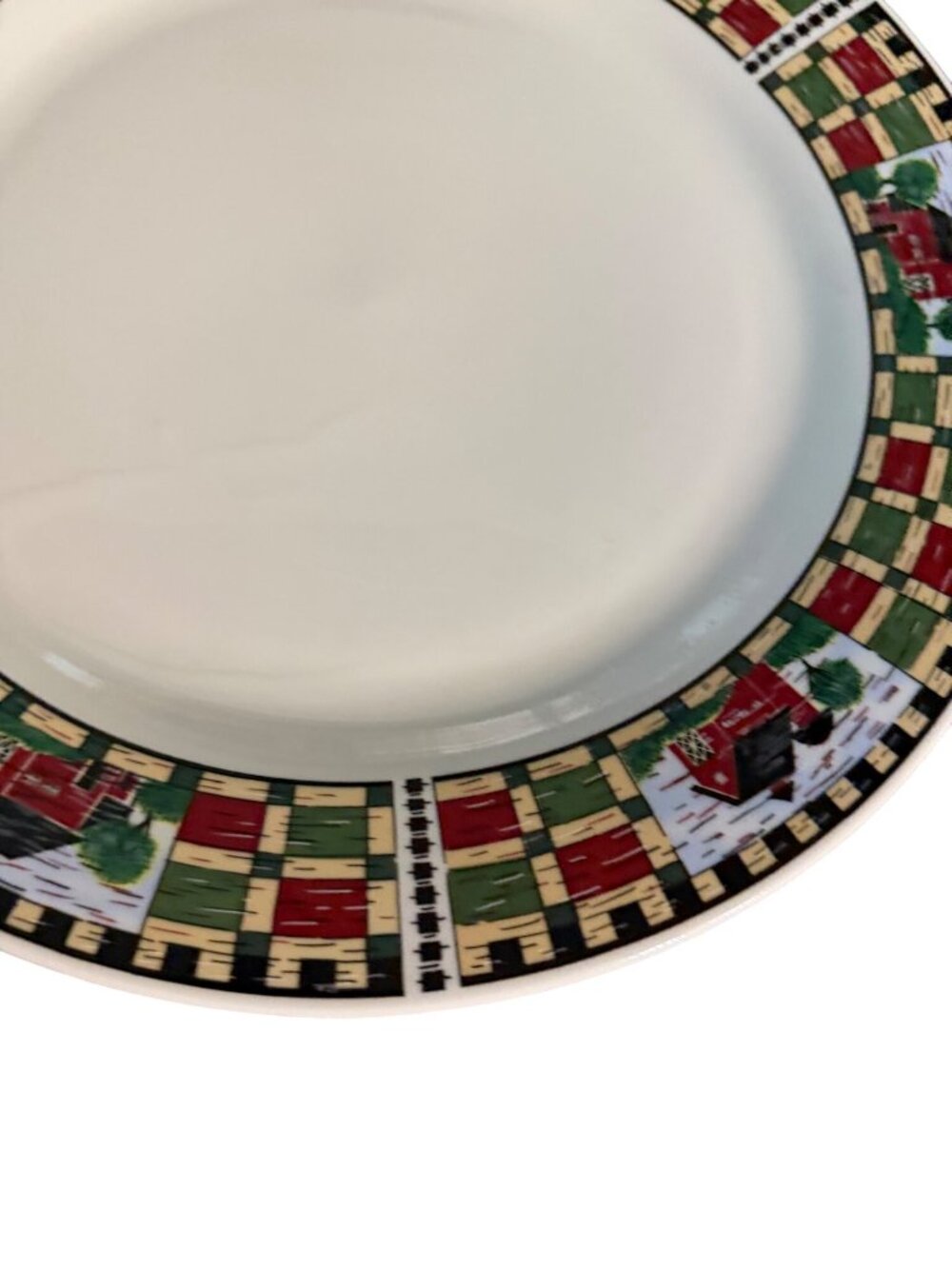 Majesticware Homestead Stoneware Dinner Plate 12.5" Country Barn Scene Dishwashe - Picture 3 of 6